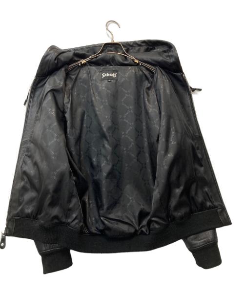 Schott（ショット）Schott (ショット) LEATHER FULL ZIP PARKA ブラック サイズ:Mの古着・服飾アイテム