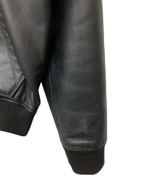 Schott（ショット）Schott (ショット) LEATHER FULL ZIP PARKA ブラック サイズ:Mの古着・服飾アイテム