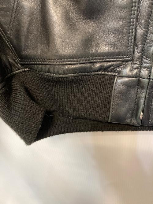Schott（ショット）Schott (ショット) LEATHER FULL ZIP PARKA ブラック サイズ:Mの古着・服飾アイテム