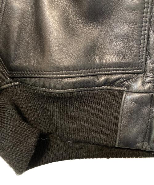 Schott（ショット）Schott (ショット) LEATHER FULL ZIP PARKA ブラック サイズ:Mの古着・服飾アイテム