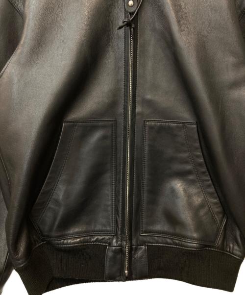 Schott（ショット）Schott (ショット) LEATHER FULL ZIP PARKA ブラック サイズ:Mの古着・服飾アイテム