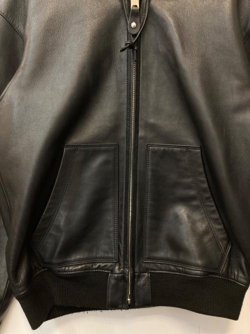 Schott（ショット）Schott (ショット) LEATHER FULL ZIP PARKA ブラック サイズ:Mの古着・服飾アイテム