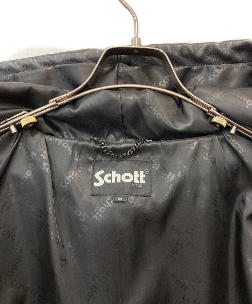 Schott（ショット）Schott (ショット) LEATHER FULL ZIP PARKA ブラック サイズ:Mの古着・服飾アイテム