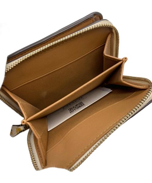 COACH（コーチ）COACH (コーチ) コンパクトラウンドジップウォレット ホワイト×イエローの古着・服飾アイテム