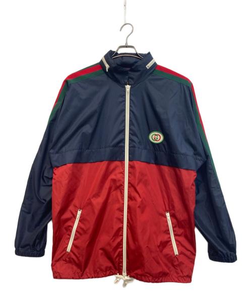 GUCCI（グッチ）GUCCI (グッチ) インターロッキングG ウィンドブレーカー ネイビー・レッド サイズ:52の古着・服飾アイテム