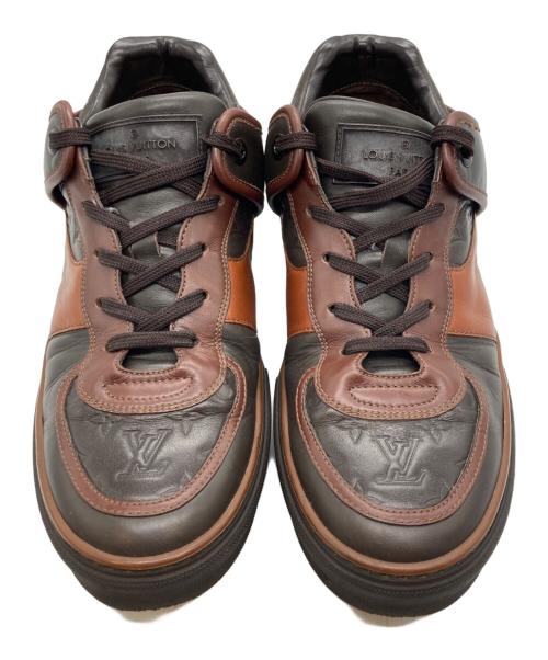 LOUIS VUITTON（ルイ ヴィトン）LOUIS VUITTON (ルイ ヴィトン) モノグラム レザースニーカー ダークブラウン・ブラウン サイズ:7の古着・服飾アイテム