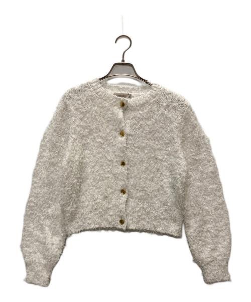 JUSGLITTY（ジャスグリッティー）JUSGLITTY (ジャスグリッティー) 25SS ツイーディークルーカーディガン ホワイト サイズ:2 未使用品の古着・服飾アイテム