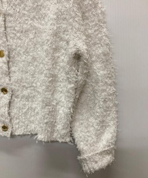 JUSGLITTY（ジャスグリッティー）JUSGLITTY (ジャスグリッティー) 25SS ツイーディークルーカーディガン ホワイト サイズ:2 未使用品の古着・服飾アイテム