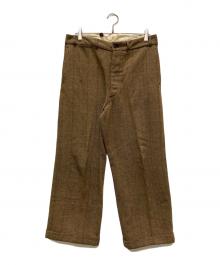 CUSHMAN（クッシュマン）の古着「ヘリンボーンウールタックスラックス」｜ブラウン
