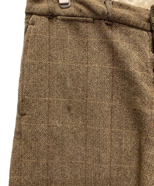 CUSHMAN（クッシュマン）Cushman (クッシュマン) ヘリンボーンウールタックスラックス ブラウン サイズ:32の古着・服飾アイテム
