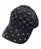 SUPREMEシュプリーム）の古着「26FW Rhinestone Denim Cap/ラインストーンデニムキャップ」｜ブラック