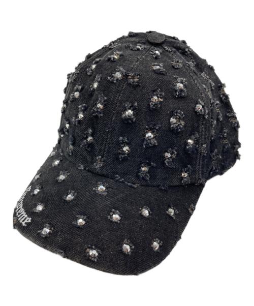 SUPREME（シュプリーム）Supreme (シュプリーム) 26FW Rhinestone Denim Cap/ラインストーンデニムキャップ ブラックの古着・服飾アイテム