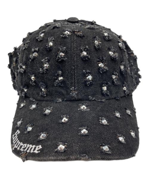 SUPREME（シュプリーム）Supreme (シュプリーム) 26FW Rhinestone Denim Cap/ラインストーンデニムキャップ ブラックの古着・服飾アイテム