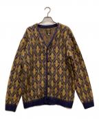 Needlesニードルズ）の古着「Mohair Cardigan Ornament/ニットカーディガン」｜イエロー×パープル