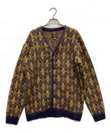 Needles（ニードルズ）の古着「Mohair Cardigan Ornament/ニットカーディガン」｜イエロー×パープル