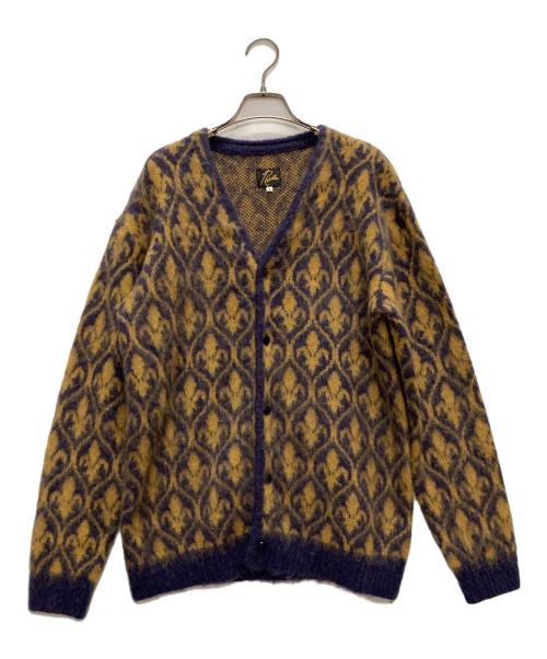 Needles（ニードルズ）Needles (ニードルズ) Mohair Cardigan Ornament/ニットカーディガン イエロー×パープル サイズ:Sの古着・服飾アイテム