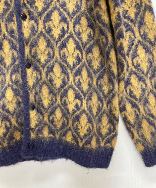 Needles（ニードルズ）Needles (ニードルズ) Mohair Cardigan Ornament/ニットカーディガン イエロー×パープル サイズ:Sの古着・服飾アイテム