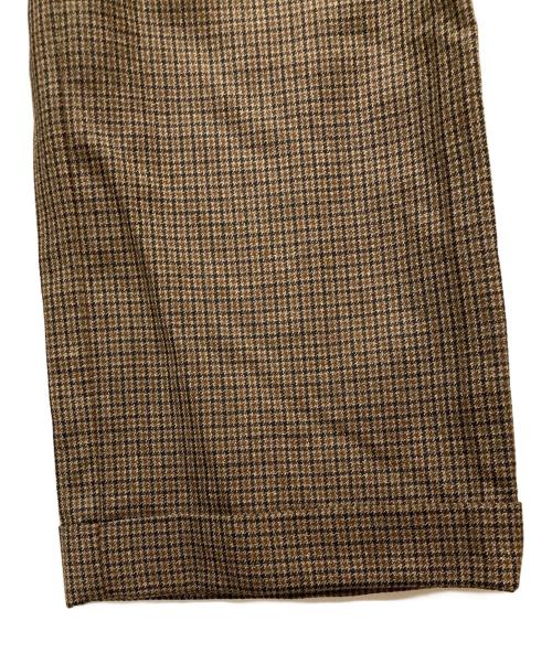 Maison Margiela（メゾンマルジェラ）Maison Margiela (メゾンマルジェラ) ハウンドトゥースウールタックスラックス ブラウン サイズ:36の古着・服飾アイテム