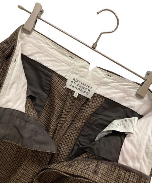 Maison Margiela（メゾンマルジェラ）Maison Margiela (メゾンマルジェラ) ハウンドトゥースウールタックスラックス ブラウン サイズ:36の古着・服飾アイテム