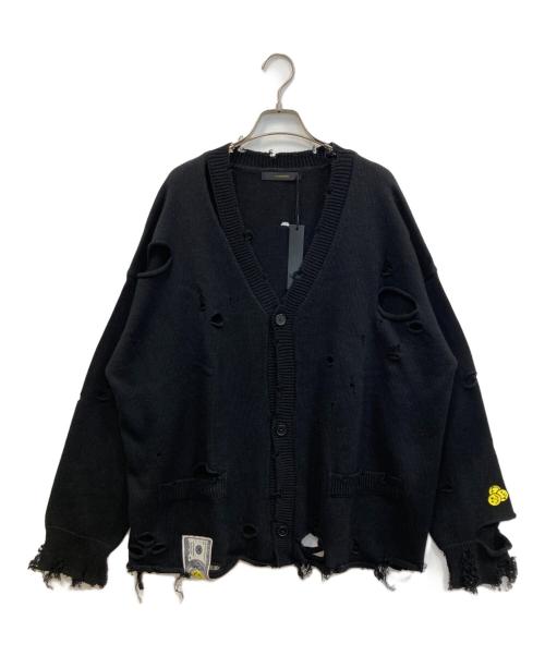 STUD MUFFIN（スタッドマフィン）STUD MUFFIN (スタッドマフィン) ローゲージコットンヤーン ダメージカーディガン ブラック サイズ:SIZE 3 未使用品の古着・服飾アイテム