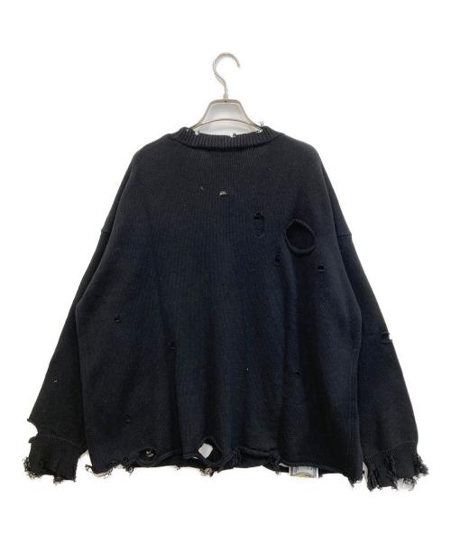 STUD MUFFIN（スタッドマフィン）STUD MUFFIN (スタッドマフィン) ローゲージコットンヤーン ダメージカーディガン ブラック サイズ:SIZE 3 未使用品の古着・服飾アイテム