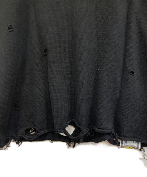 STUD MUFFIN（スタッドマフィン）STUD MUFFIN (スタッドマフィン) ローゲージコットンヤーン ダメージカーディガン ブラック サイズ:SIZE 3 未使用品の古着・服飾アイテム