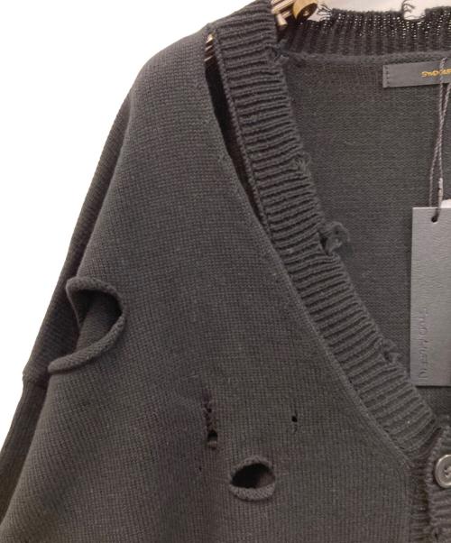 STUD MUFFIN（スタッドマフィン）STUD MUFFIN (スタッドマフィン) ローゲージコットンヤーン ダメージカーディガン ブラック サイズ:SIZE 3 未使用品の古着・服飾アイテム