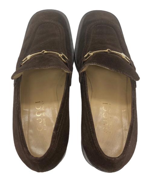 GUCCI（グッチ）GUCCI (グッチ) スウェードビットローファー ブラウン サイズ:34.5の古着・服飾アイテム