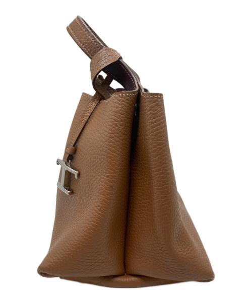 TOD'S（トッズ）TOD'S (トッズ) Tタイムレス マイクロ /ハンドバック ブラウンの古着・服飾アイテム