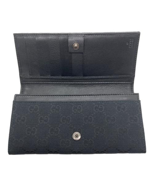 GUCCI（グッチ）GUCCI (グッチ) GGキャンバス 長財布 ブラックの古着・服飾アイテム