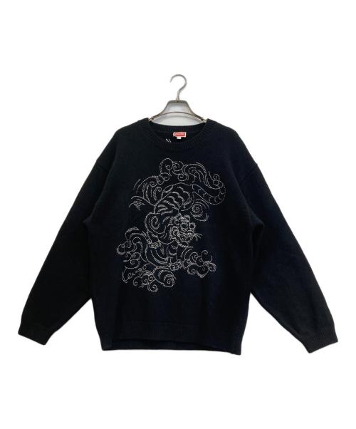 KENZO（ケンゾー）KENZO (ケンゾー) 虎刺繍ニット ブラック サイズ:Lの古着・服飾アイテム