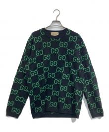 GUCCI（グッチ）の古着「GG柄ウールジャガードセーター」｜ネイビー×ホワイト