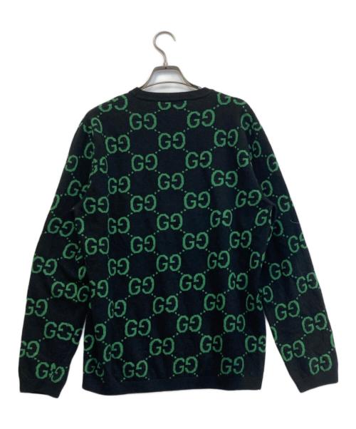 GUCCI（グッチ）GUCCI (グッチ) GG柄ウールジャガードセーター ネイビー×ホワイト サイズ:Xlの古着・服飾アイテム