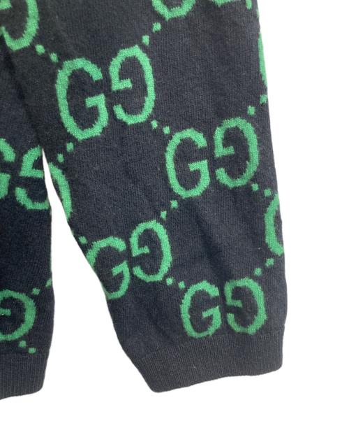 GUCCI（グッチ）GUCCI (グッチ) GG柄ウールジャガードセーター ネイビー×ホワイト サイズ:Xlの古着・服飾アイテム