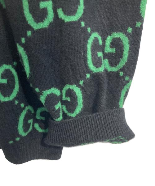 GUCCI（グッチ）GUCCI (グッチ) GG柄ウールジャガードセーター ネイビー×ホワイト サイズ:Xlの古着・服飾アイテム