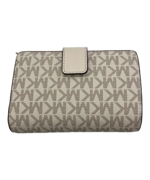 MICHAEL KORS（マイケルコース）MICHAEL KORS (マイケルコース) ビルフォールド MKシグネチャー ウォレット 二つ折り財布 ホワイトの古着・服飾アイテム