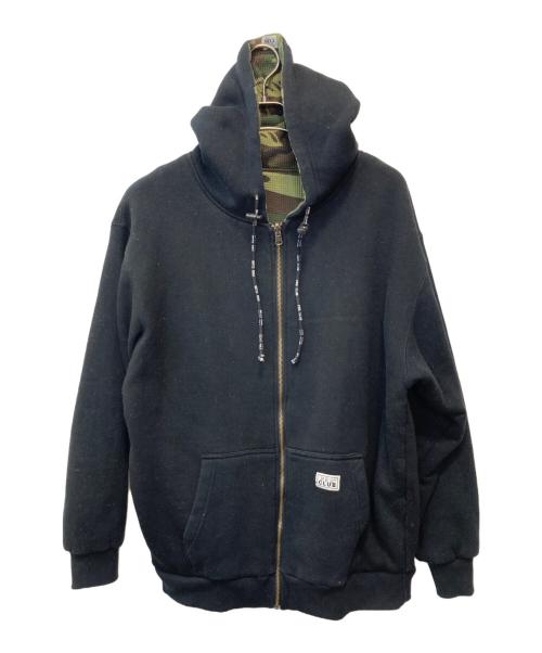 PROCLUB（プロクラブ）PROCLUB (プロクラブ) リバーシブル裏地サーマルパーカー ブラック×オリーブ サイズ:Lの古着・服飾アイテム