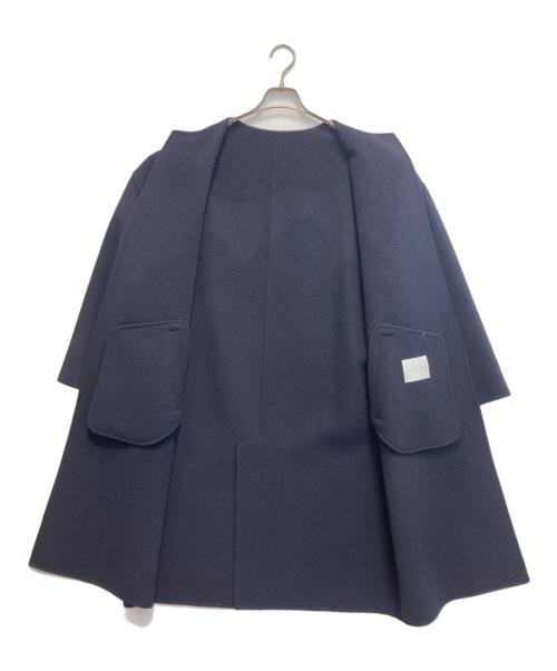 CINOH（チノ）CINOH (チノ) ウールカシミヤノーカラーコート ネイビー サイズ:38の古着・服飾アイテム