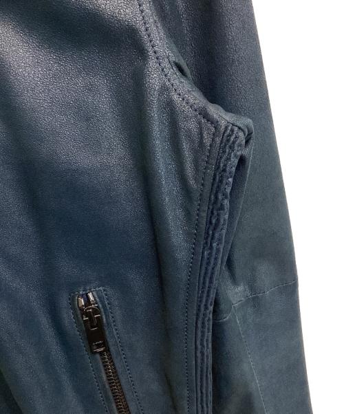 DIESEL（ディーゼル）DIESEL (ディーゼル) ラムレザーシングルライダース ジャケット ブルー サイズ:Sの古着・服飾アイテム