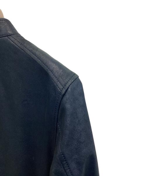 DIESEL（ディーゼル）DIESEL (ディーゼル) ラムレザーシングルライダース ジャケット ブルー サイズ:Sの古着・服飾アイテム