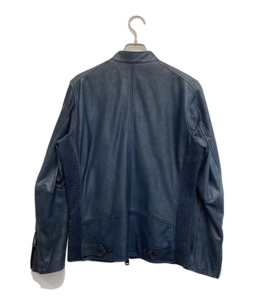 DIESEL（ディーゼル）DIESEL (ディーゼル) ラムレザーシングルライダース ジャケット ブルー サイズ:Sの古着・服飾アイテム