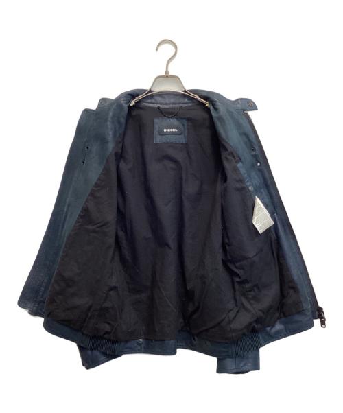 DIESEL（ディーゼル）DIESEL (ディーゼル) ラムレザーシングルライダース ジャケット ブルー サイズ:Sの古着・服飾アイテム
