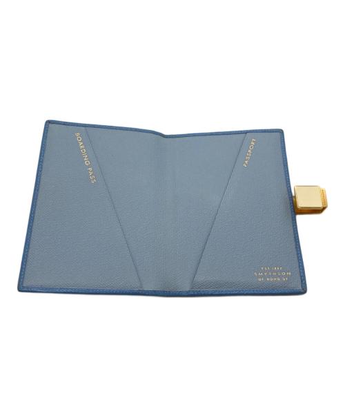 SMYTHSON（スマイソン）SMYTHSON (スマイソン) パスポートケース ブルーの古着・服飾アイテム