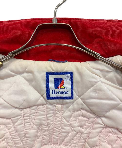 Rennoc（レノック）Rennoc (レノック) サッカーボール刺繍襟付きコーデュロイスタジャン レッド サイズ:Mの古着・服飾アイテム