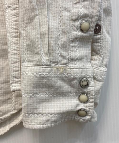 Hysteric Glamour（ヒステリックグラマー）Hysteric Glamour (ヒステリックグラマー) ヒッコリーストライプウエスタンワークシャツ ベージュ サイズ:Lの古着・服飾アイテム
