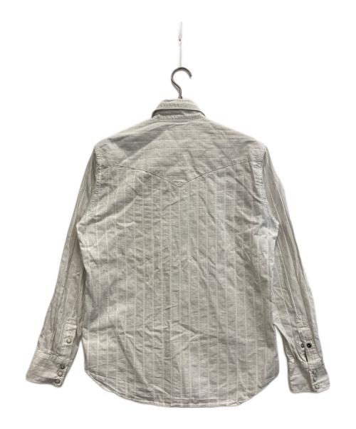 Hysteric Glamour（ヒステリックグラマー）Hysteric Glamour (ヒステリックグラマー) ヒッコリーストライプウエスタンワークシャツ ベージュ サイズ:Lの古着・服飾アイテム