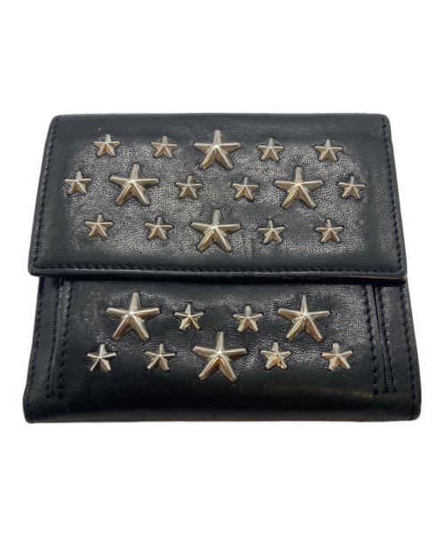 JIMMY CHOO（ジミーチュウ）JIMMY CHOO (ジミーチュウ) スタースタッズ2つ折り財布 ブラックの古着・服飾アイテム