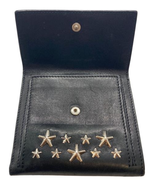 JIMMY CHOO（ジミーチュウ）JIMMY CHOO (ジミーチュウ) スタースタッズ2つ折り財布 ブラックの古着・服飾アイテム