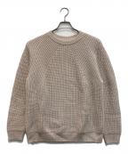 BATONERバトナ―）の古着「SIGNATUER CREW NECK /シグネチャーニット」｜ベージュ