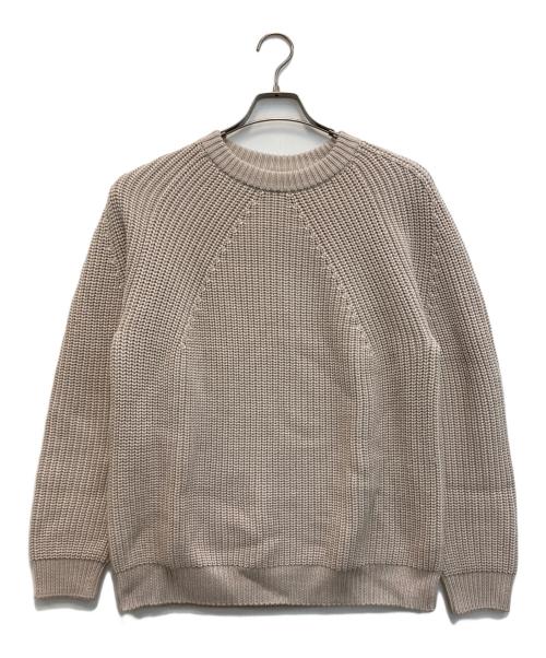 BATONER（バトナ―）BATONER (バトナ―) SIGNATUER CREW NECK /シグネチャーニット ベージュ サイズ:2の古着・服飾アイテム